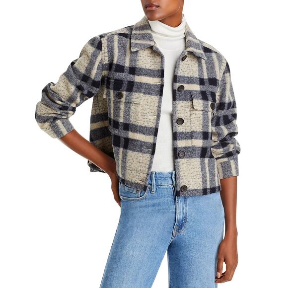 Rails Steffi Plaid Jacket Button Closure - M - Tan Pacific - Picture 1 of 6